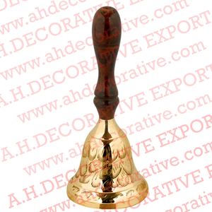 Tenture murale cloche de noël laiton Antique coulé utilisé nourriture cloche à la main pour bureau cloche à la main - Product Image 4