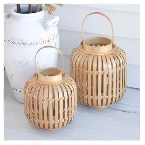 Factory unique creative pendant hand-woven rattan bamboo hanging lamp shape Unique wicker bamboo ceiling lantern furniture