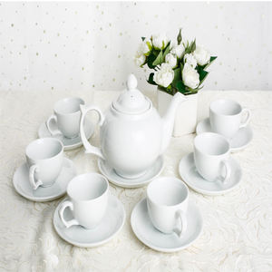 ชุดจานชาทรงรีเซรามิกพอร์ซเลนสีขาวเกรดอาหารคุณภาพสูงหรูหรามีโลโก้ตามสั่ง - Product Image 2