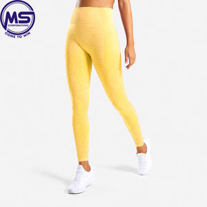 Pantalon de yoga athlétique sans couture à taille haute personnalisé pour le fitness, le jogging et l'entraînement - Anti-bactérien, respirant, Spandex/Nylon - Product Image 6