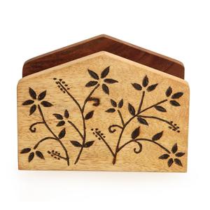 Porte-serviette en bois de conception créative, forme carrée, porte-mouchoir fait à la main, classique, dernier porte-serviette en gros - Product Image 6