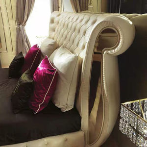 Cama Matrimonial Super <span class=keywords><strong>Queen</strong></span> Size, Muebles de Dormitorio de Diseño Italiano de Última Generación, Cama de Lujo para Villa con Cabecera Tapizada en Cuero - Product Image 6