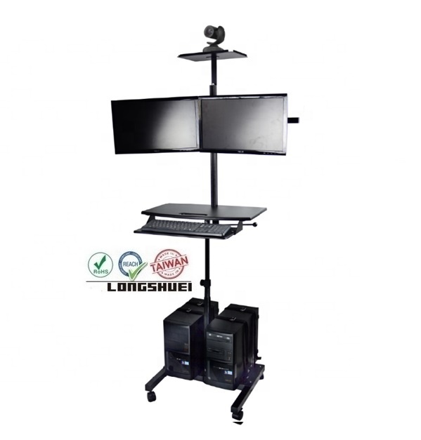 Oem Odm Alu Metal Type Bestselling Hospital Ultility Patient Carrying Laptop And Av Hanger Executive Work Carts And Roll Stands