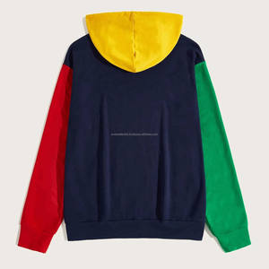 Sweat-shirts à capuche unisexes d'hiver avec choix de couleurs personnalisées, à blocs de couleur, manches régulières, en polaire polyester/coton, tissu polaire à blocs de couleur - Product Image 2