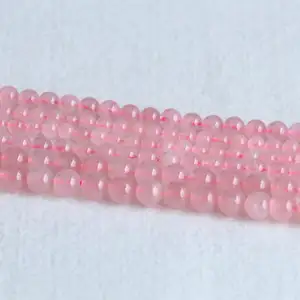 6毫米天然玫瑰石英光滑圆形宝石串珠店现在从供应商在网上商店批发工厂价格AAA