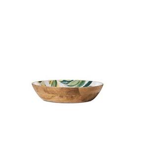 Bol en bois avec poignée émail en forme de feuille imprimé couleur verte et article décoratif de table de taille personnalisée - Product Image 6