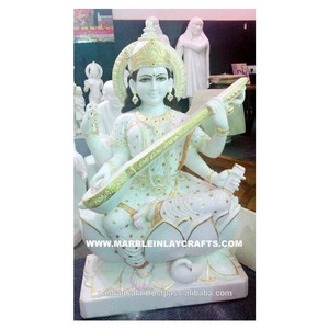 Estatuas de la Diosa Saraswati en Mármol Blanco - Product Image 1