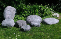 KNT Creations, certifiée ISO 9001, roche artificielle de jardin réaliste en fibre de verre, couleur grise, imperméable, toutes saisons, pour jardin en pierre