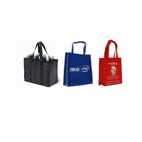 Sacs de courses écologiques personnalisés en non-tissé recyclable avec poignées en patch, impression sérigraphique et flexographique, promotionnel, fabriqué au Vietnam