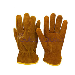 Guantes de trabajo de cuero para jardín, trabajo pesado de seguridad - Product Image 1