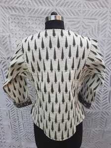 Chaquetas de Tela de Algodón de Alta Calidad con Estampado en Bloque, Acolchadas de Algodón, con Botones, Abrigo Nehru Cálido de Invierno para Mujer - Product Image 5