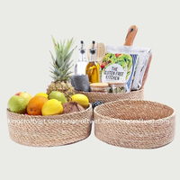 Panier de rangement multifonctionnel en jonc de mer et rotin, écologique, sur mesure, en stock, nouvelle promotion, couture en zigzag, service Vietnamien