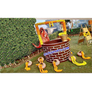 Decoración de Boda con Temática de Pueblo, Decoración de Boda India Khoo, Escenario de Mehndi de Fibra de Vidrio, Duradero, Tamaño Personalizado, Decoración de Boda Punjabi Haldi - Product Image 1