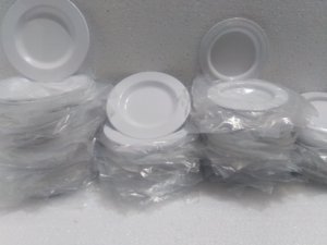 Platos blancos para catering, placa redonda desechable respetuosa con el medio ambiente, precio al por mayor - Product Image 2