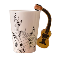 Mug à café en céramique écologique avec poignée en forme de violon pour les friandises du salon