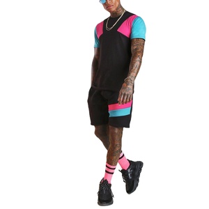 เสื้อยืดพร้อมกางเกงขาสั้น,ชุดสองชิ้นโลโก้ที่กำหนดเองสำหรับผู้ชาย - Product Image 2