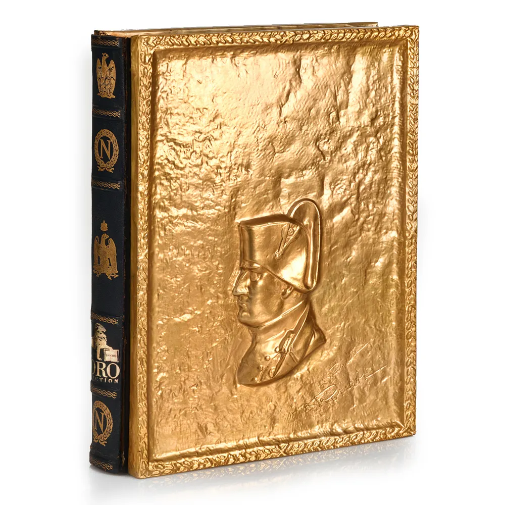 Napoleone Boek Met Gouden Sculptuur-Luxe Gift - Home Decor-Uitgever Van Een Boek En Custom Boeken-gemaakt In Italië