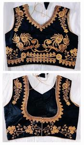 Blouses pour femmes, hauts pour femmes, vêtements pour femmes, vêtements traditionnels indiens, blouse en mousseline de soie avec broderie, prix de gros - Product Image 3