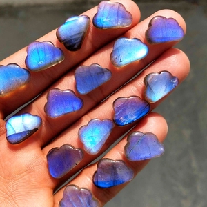 Wholesale Labradorite Druzy Slice Crystal Carving | Custom Glass Cabochon <b>Shell</b> Mala Beads <b>Bracelet</b> Purple Labradorite Gemstone - Product Image 6