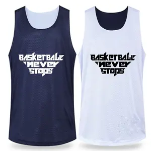 Maglia da basket semplice piano reversibile, set kit da allenamento per baseball da basket sportivo