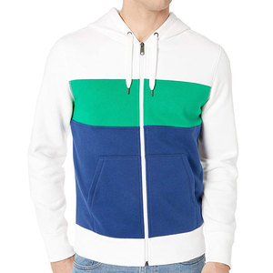 Sweatshirts à capuche pour hommes de haute qualité, vente en gros de panneaux de contraste solides personnalisables, style fermeture éclair, meilleure polaire bouffante - Product Image 2