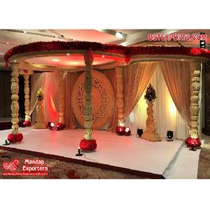 Decoración de Boda Estilo Manavarai de Sri Lanka, Mandap con Temática del Sur de la India, Impresionante Decoración de Mandap para Bodas en el Reino Unido - Product Image 1