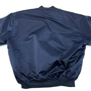 Chaqueta Bomber de nailon de satén azul, ropa deportiva, disponible en todas las tallas, hecha por Wings Traders - Product Image 3