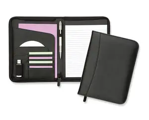 A4 leather folder with pendrive and notepad holder port folio holder