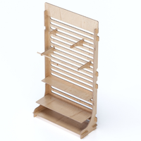 ESPOSIT SH-6200-001 Étagère murale en bois pour chaussures, logo personnalisé, étagères emboîtables, contreplaqué de bouleau 12/15 mm, magasins de détail GDO