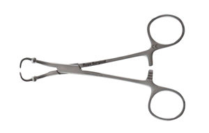 Pince à serviette chirurgicale lisse avec butoir à bille, courbe de 14 cm en acier inoxydable, finition polie mate, CE ISO - Product Image 3