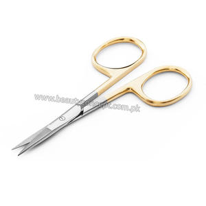 Ciseaux professionnels courbés pour cuticules, en acier inoxydable, pour droitiers, personnalisables, avec manche coloré et tranchant - Product Image 5