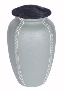 Urne funéraire américaine en cuir noir durable pour cendres humaines - Product Image 6
