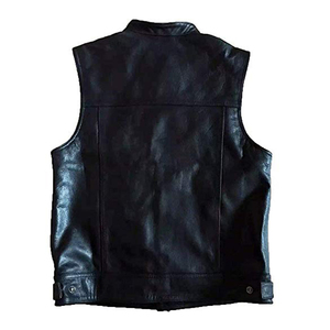 Chaleco de cuero con logotipo personalizado para hombre, ropa de calle sin mangas, utilidad, a la moda - Product Image 2