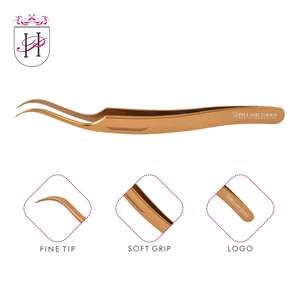 Gold Snake Curved Eyelash Extension Tweezer Middle Cut Private Label, Eyelash Extension Tweezer in Gold Color Snake Shape - Product Image 6
