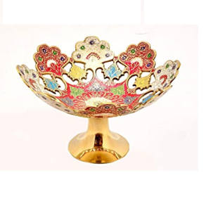 Tazón de fruta de latón, vajilla de la mejor calidad, cuenco de almacenamiento hecho en India con acabado dorado - Product Image 1