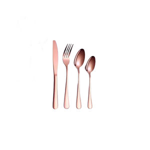 Rose Gold <b>Flatware</b> <b>Sets</b> Reusable Whole Copper Cutlery Rose Gold Shinny Fashionable Trending Design Stainless Steel - Product Image 1