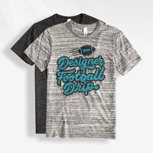 T-shirt décontracté pour homme en tricot tri-mélange, impression graphique personnalisée, sérigraphie, écologique, respirant, en polyester/coton - Product Image 1