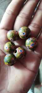 Perles africaines multicolores en verre, sur mesure, disponibles en plusieurs couleurs, vert, jaune et rouge, à partir de 8mm, nouveau - Product Image 2