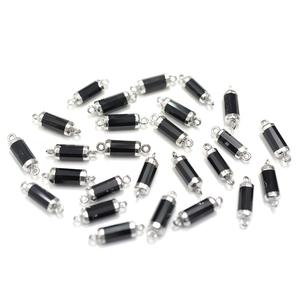 Conector de Ónice Negro de 18 a 20 mm con Base en Forma de Tubo Plateado - Product Image 5