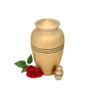 Set Of 2 Different Size Urns Finest Quality Aluminium Pink Color Human <b>Ashes</b> Cremation Urns At Affordable Price - Product Image 2