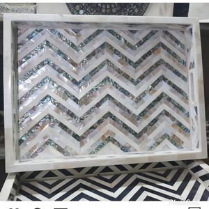 Plateau de service MOP poli avec incrustation d'os Style de décoration de la maison Animal Natural Crafts for Gulf UAE Dubai Oman - Product Image 4