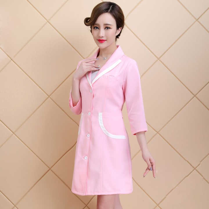Doctors Pharmacist Women's Robe Slim Multicolor Nursing Coat Spa Work Clothes Beauty Salon White Robe Anti-Wrinkle Overalls Suit