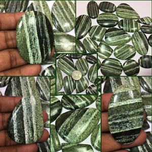 Cabujones de cebra Natural, cabujones de jaspe, verdes, sueltos - Product Image 5