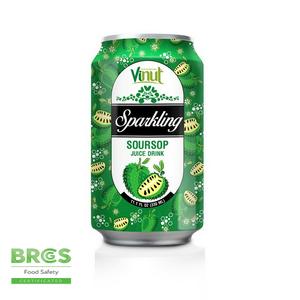 Guanábana NFC Espumoso 330ml Bebidas de jugo de Vietnam-Precio al por mayor OEM ODM Etiqueta privada Muestra gratis disponible - Product Image 1