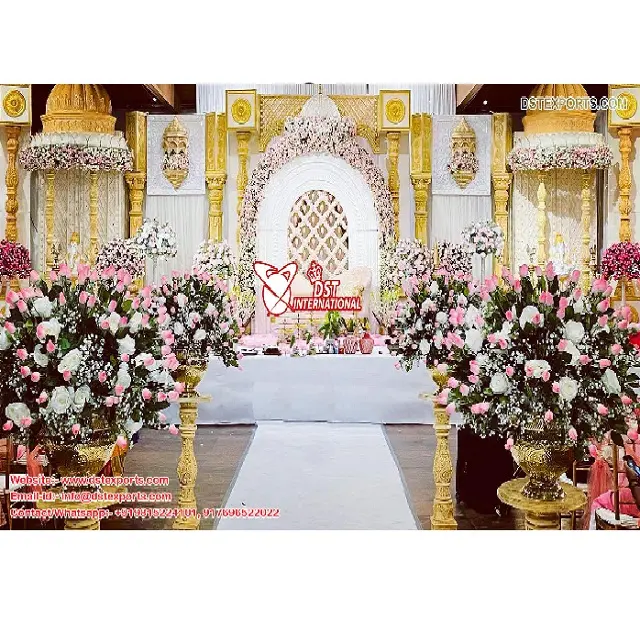 Taj Mahal Style Grand Hochzeits bühne Königlicher Empfang Raj Mahal Fiber Stage Maharani Hochzeit Open Stage Mandap
