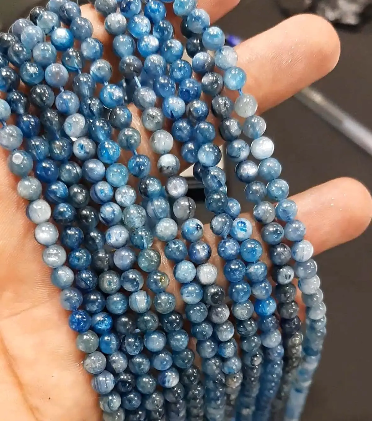 Perles de forme ronde en tanzanite de haute qualité brin perles en vrac lisses pour Bracelet collier faisant des bijoux