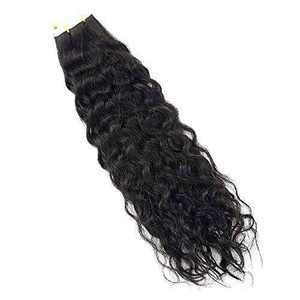 Extensiones de cabello humano indio Remy de alta calidad Cabello de grado de cinta ondulada natural - Product Image 1