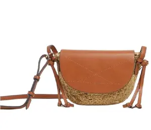 New stylish handbags wholesale straw bags summer fashion beach bag woven rattan shoulder cross body bag