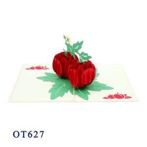Tomate Pop Card 3D fait à la main Vietnam papier artisanat meilleur choix pour les meilleures tendances en gros vendeurs chauds cadeaux et artisanat découpé au Laser - Product Image 3
