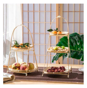 ตะกร้าวางผลไม้ ผัก/ขนมปัง - ชั้นวางโชว์ - ไม้ไผ่ 2 ชั้น บรรจุภัณฑ์สั่งทำพิเศษ สีธรรมชาติ 99 โกลด์ ดาต้า - Product Image 3